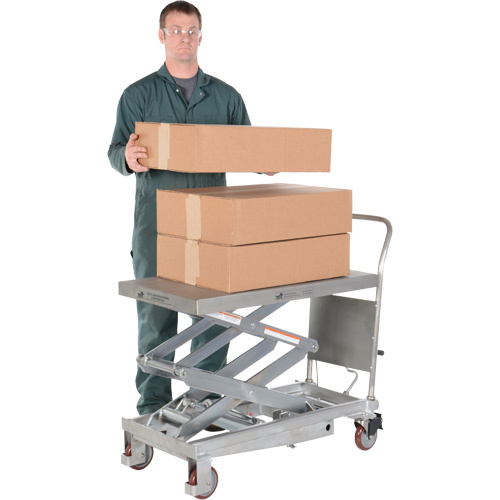 Vestil CART-800-D-PSS Manual Hydraulic Scissor Lift Table Manual Hydraulic Scissor Lift Table, 35-1/2" L x 20" W, Partial Stainless Steel, 800 lbs. Capacity - Each