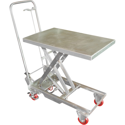 Vestil SSSC-200 Manual Hydraulic Scissor Lift Table Manual Hydraulic Scissor Lift Table, 27-1/2" L x 17-3/4" W, Stainless Steel, 200 lbs. Capacity - Each