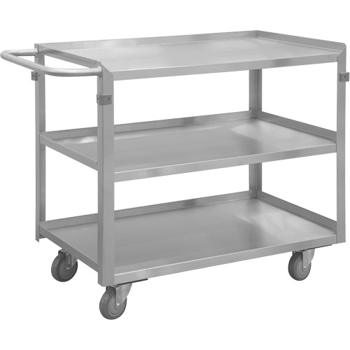 Durham Manufacturing SRSC12016243FLD4PU Industrial Grade Shelf Cart, 3 Tiers, 17" W x 34" H x 30-7/16" D, 500 lbs. Capacity-(Each)