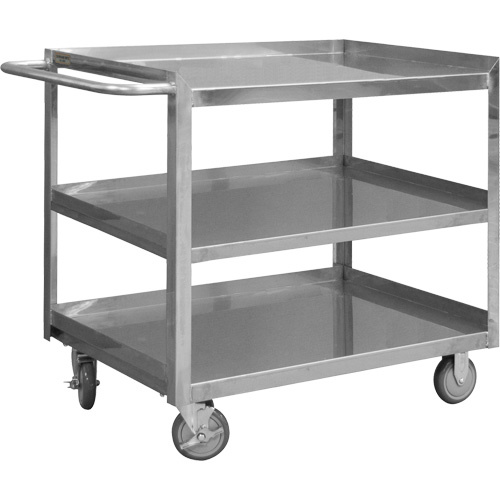 Durham Manufacturing SRSC1618303FLD5PU Industrial Grade Shelf Cart, 3 Tiers, 18-1/8" W x 35" H x 36" D, 1200 lbs. Capacity-(Each)