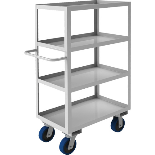 Durham Manufacturing SRSC1618304ALU6PU Industrial Grade Shelf Cart, 4 Tiers, 18-1/8" W x 53" H x 36" D, 1200 lbs. Capacity-(Each)