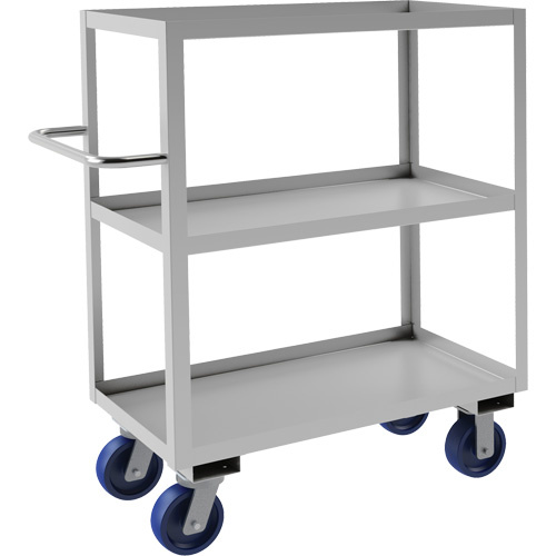 Durham Manufacturing SRSC1618363ALU6PU Industrial Grade Shelf Cart, 3 Tiers, 18-1/8" W x 47" H x 42" D, 1200 lbs. Capacity-(Each)