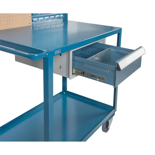 KLETON MP084 Mobile Service Cart, 2 Tiers, 24" W x 57" H x 40" D, 1200 lbs. Capacity-(Each)