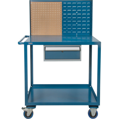 KLETON MP085 Mobile Service Cart, 2 Tiers, 24" W x 57" H x 40" D, 1200 lbs. Capacity-(Each)