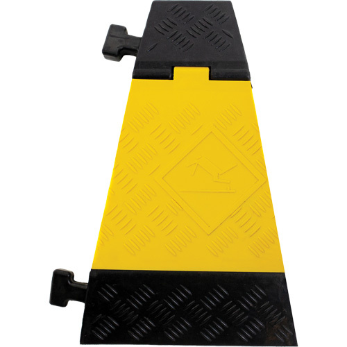 Wearwell PWR.5CH.HD.RC.BYL Powerhouse™ Heavy-Duty Right Turn Cable Protector Powerhouse™ Heavy-Duty Right Turn Cable Protector, 5 Channels, 12" L x 19.75" W x 2.25" H - Each
