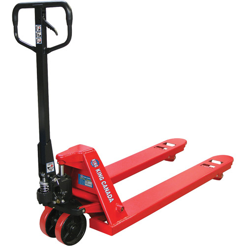 King Canada KC-2748NP Pallet Truck with Polyurethane Wheels, Steel, 48" L x 27" W, 5500 lbs. Capacity-(Each)