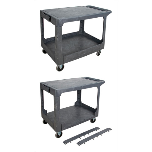 KLETON Flat-Shelf Utility Service Cart Flat-Shelf Utility Service Cart, 2 Tiers, 25-1/4" x 32-1/4" x 44", 550 lbs. Capacity - Each