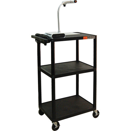 Luxor H. Wilson UCPL2E-B Electric Utility Cart Electric Utility Cart, 3 Tiers, 24" x 42" x 18", 300 lbs. Capacity - Each - Image 2