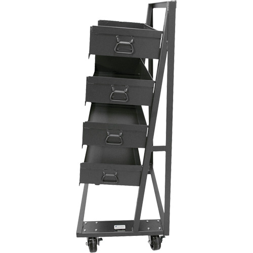 Valleycraft F89069VCGY Single-Sided Heavy Duty A-Frame Cart with 4 Large Trays Single-Sided Heavy Duty A-Frame Cart with 4 Large Trays, 38" x 25" x 63", 2500 lbs. Capacity - Each - Image 4