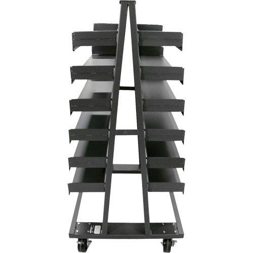 Valleycraft F89064VCGY Double-Sided Heavy Duty A-Frame Cart with 12 Trays Double-Sided Heavy Duty A-Frame Cart with 12 Trays, 38" x 30" x 63", 2500 lbs. Capacity - Each
