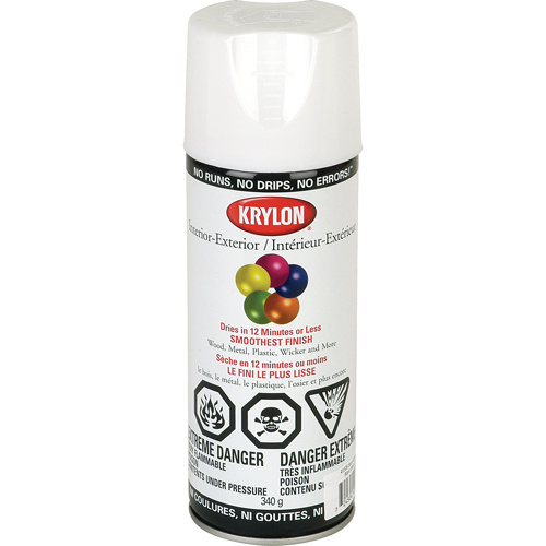 Krylon Industrial K01508A07 Acryli-Quik™ Acrylic Lacquer Industrial Acryli-Quik™ Lacquer, White, Semi-Gloss, 12 oz., Aerosol Can - Can