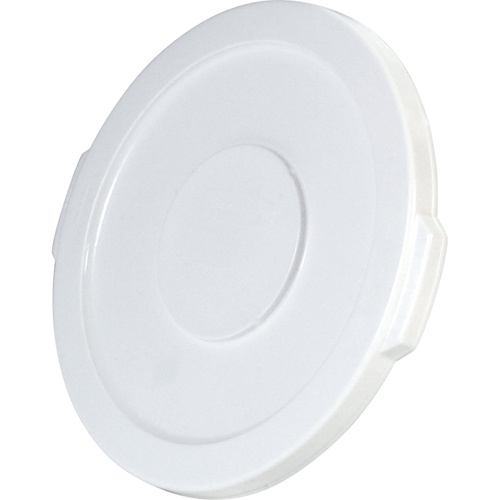 Rubbermaid FG260900WHT Round Brute® Tops Round Brute<sup>®</sup> Tops, Flat Lid, Plastic/Polyethylene, Fits Container Size: 15-5/8" Dia. - Each