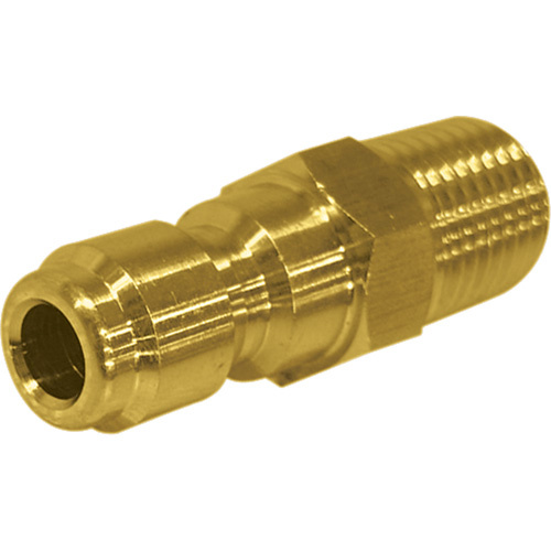 Dynablast Equipment QC7194 1/4"" Male Brass Plated Quick Disconnect Plug 1/4" Male Brass Plated Quick Disconnect Plug - Each