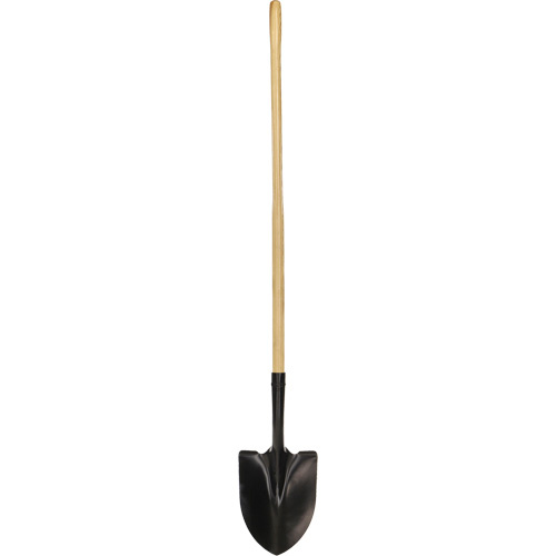 Practica TLR Round Point Shovel Round Point Shovel, Tempered Steel Blade, Wood, Straight Handle - Each