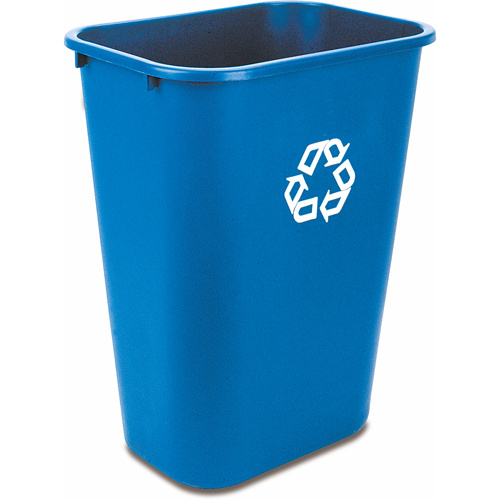 Rubbermaid FG295773BLUE Recycling Container  Recycling Container , Deskside, Plastic, 41-1/4 US Qt. - Each