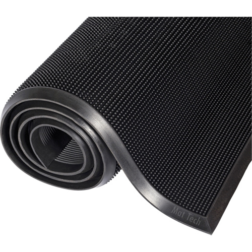 Mat Tech MAFG62BK Mat-A-Dor Mat, Rubber, Scraper Type, Finger Tip Style Pattern, 3' x 6', Black-(Each)