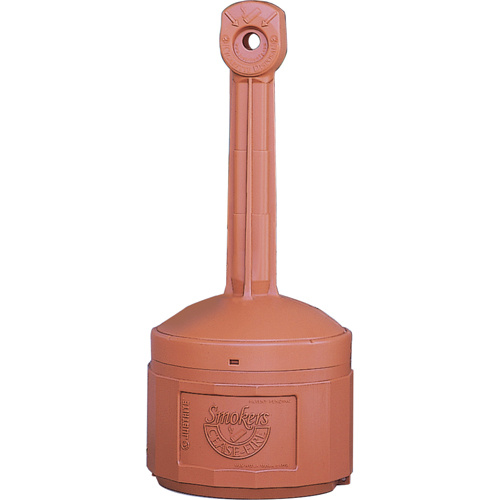 Justrite 26800T Smoker’s Cease-Fire® Cigarette Butt Receptacle Smoker’s Cease-Fire<sup>®</sup> Cigarette Butt Receptacle, Free-Standing, Plastic, 4 US gal. Capacity, 38-1/2" Height - Each