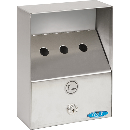 Frost 908 Smoking Receptacles Smoking Receptacles, Wall-Mount, Stainless Steel, 1 Litres Capacity, 9" Height - Each