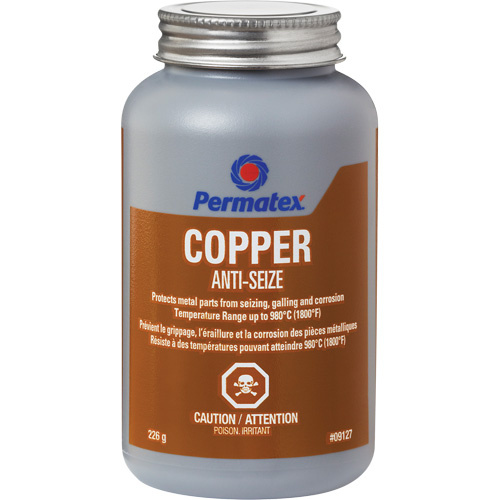 Permatex 75226 Copper Anti-Seize Copper Anti-Seize, 227 g, Brush Top Can, 1800°F (982°C) Max Temp. - Each