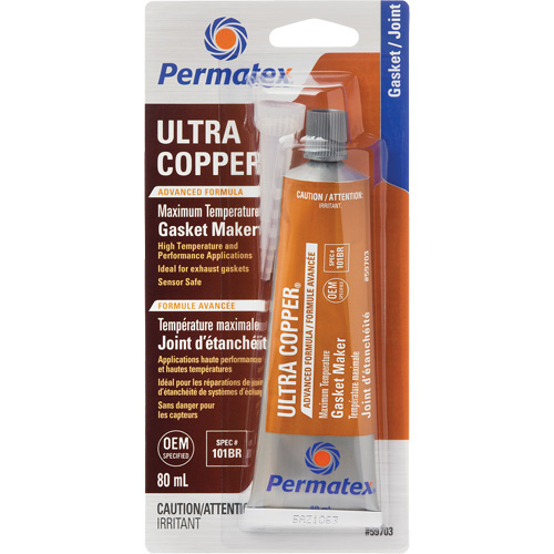 Permatex 59703 Ultra Copper® Gasket Maker Ultra Copper<sup>®</sup> Gasket Maker, 80 ml, Tube, Copper - Each