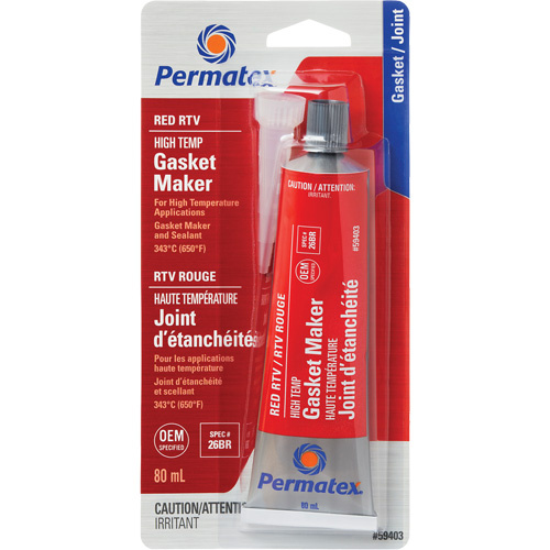 Permatex 59403 Hi-Temp Red RTV Gasket Maker Hi-Temp Red RTV Gasket Maker, Tube, Red - Each