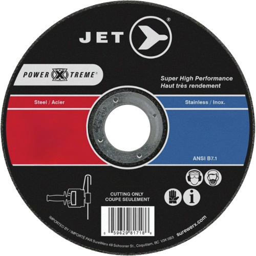 JET 501571 Power-Xtreme® Cut-Off Wheel Power-Xtreme<sup>®</sup> Cut-Off Wheel, 4-1/2" x 3/64", 7/8" Arbor, Type 1, Aluminum Oxide, 13300 RPM - Each