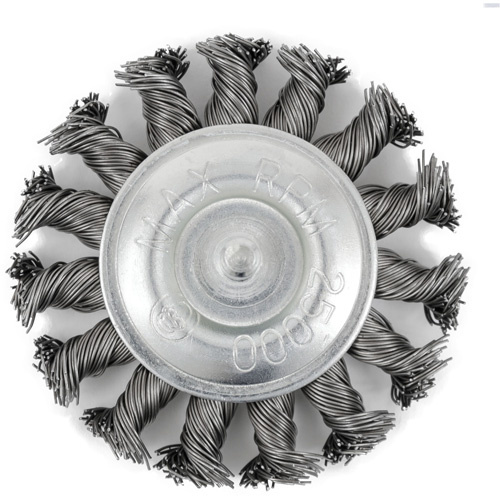 JET 553742 EKR275-20 Shaft-Mounted Knot Twisted Radial Brush EKR275-20 Shaft-Mounted Knot Twisted Radial Brush, 3", .02" Fill, 1/4" Shank - Each