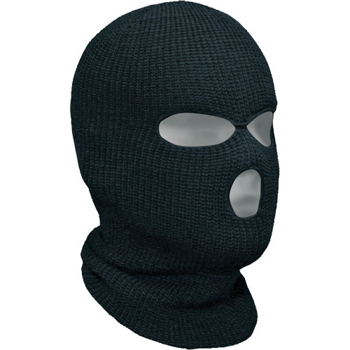 Bob Dale Gloves 90-0-520 Classic 3-Hole Balaclava Classic 3-Hole Balaclava, Acrylic, Black - Each