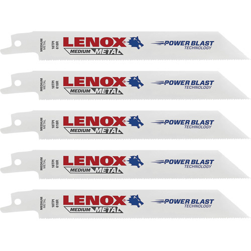 Lenox 20566618R Hacksaw Blades, Bi-Metal, 18 TPI, 6" L x 3/4" W-(Pack of 5)