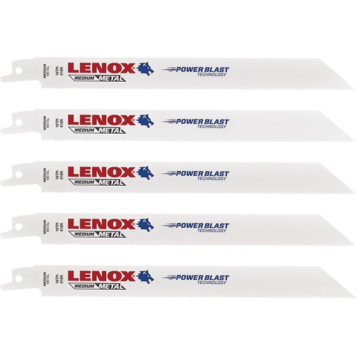 Lenox 20578818R Reciprocating Saw Blade Reciprocating Saw Blade, Bi-Metal, 18 TPI, 8" L x 3/4" W - Pack of 5