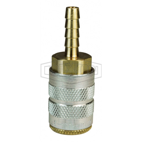 Dixon Group 2FS3-B F-Series Pneumatic Manual Standard Hose Barb Coupler, Brass, 1/4", 500 psi-(Each)