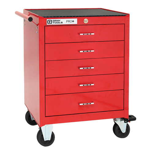 Gray Tools 93250 PRO+ Series Roller Cabinet PRO+ Series Roller Cabinet, 5 Drawers, 26" W x 19" D x 36" H, Red - Each