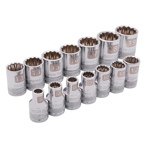 Dynamic Tools D010006 Metric Socket Set Metric Socket Set, 14 Pcs, 3/8" Drive Size - Each