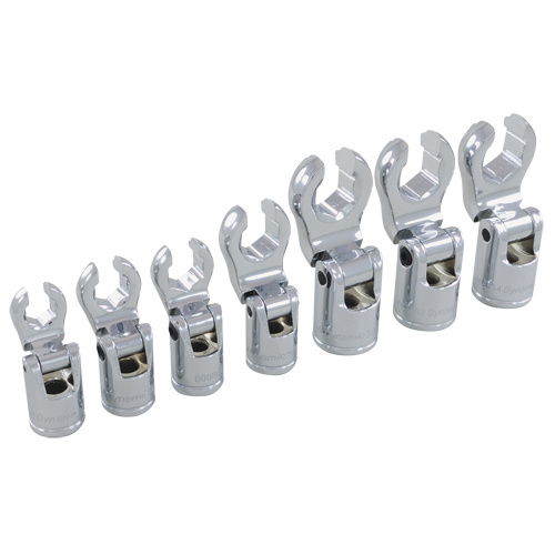 Dynamic Tools D010029 SAE Flex-Head Crow-Foot Socket Set SAE Flex-Head Crow-Foot Socket Set, 7 Pcs, 3/8" Drive Size - Each