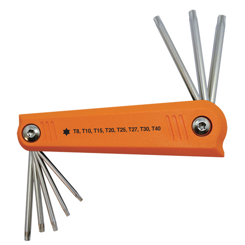Dynamic Tools D043209 Folding Hex Key Set, 8 Pcs., Torx-(Each)