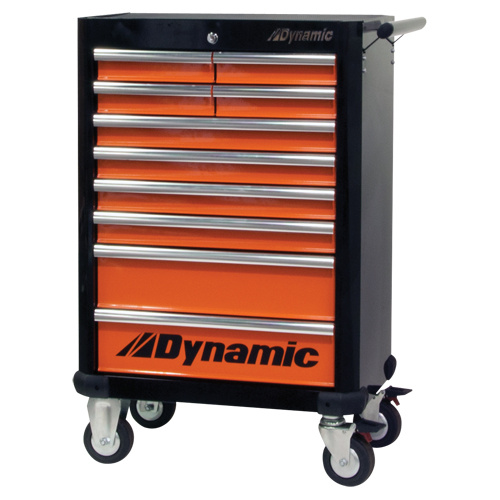 Dynamic Tools D069306 Roller Tool Cabinet Roller Tool Cabinet, 10 Drawers, 28" W x 18" D x 43-1/4" H, Black/Orange - Each