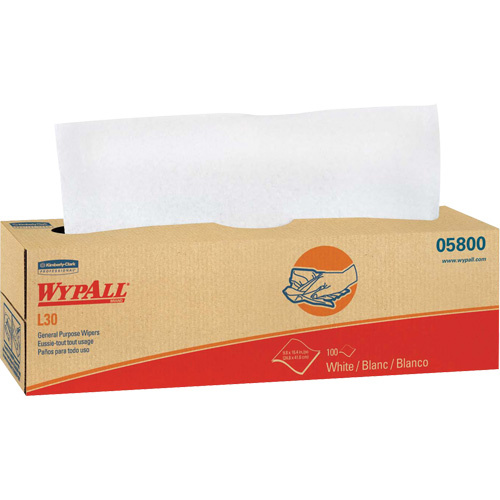 Kimberly-Clark 05800 WypAll® L30 General Purpose Towels WypAll<sup>®</sup> L30 General Purpose Towels, All-Purpose, 16-2/5" L x 9-4/5" W - Box of 100