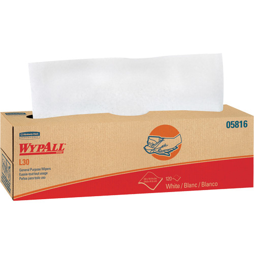 Kimberly-Clark 05816 WypAll® L30 General Purpose Towels WypAll<sup>®</sup> L30 General Purpose Towels, All-Purpose, 16-2/5" L x 9-4/5" W - Box of 100