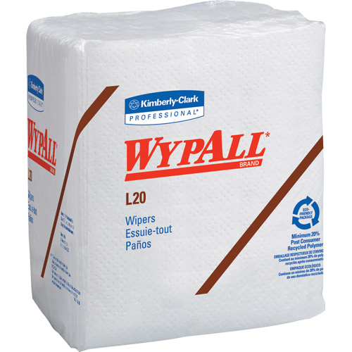 Kimberly-Clark 47022 WypAll® L20 Single-Use Towels WypAll<sup>®</sup> L20 Single-Use Towels, All-Purpose, 12-1/2" L x 12" W - Case of 12