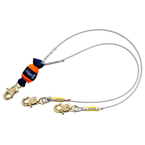 3M DBI Sala Fall Protection 1246067C EZ-Stop™ Shock-Absorbing Lanyard EZ-Stop™ Shock-Absorbing Lanyard, 6', Snap Hook Center, Snap Hook Leg Ends, Metal - Each