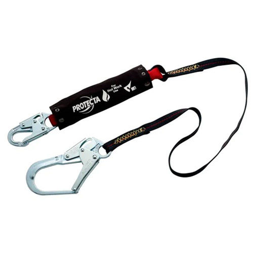 3M Protecta Fall Protection 1340128C PRO™ Shock-Absorbing Lanyard PRO™ Shock-Absorbing Lanyard, 6', Snap Hook Center, Snap Hook Leg Ends, Kevlar<sup>®</sup> - Each