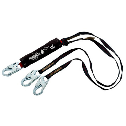 3M Protecta Fall Protection 1340187C PRO™ Shock-Absorbing Lanyard PRO™ Shock-Absorbing Lanyard, 6', Snap Hook Center, Snap Hook Leg Ends, Kevlar<sup>®</sup> - Each
