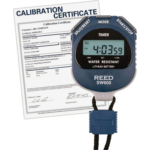 Reed Instruments SW600-NIST REED™ SW600 Stopwatch with ISO Certificate REED™ SW600 Stopwatch with ISO Certificate, Digital, Water Resistant - Each
