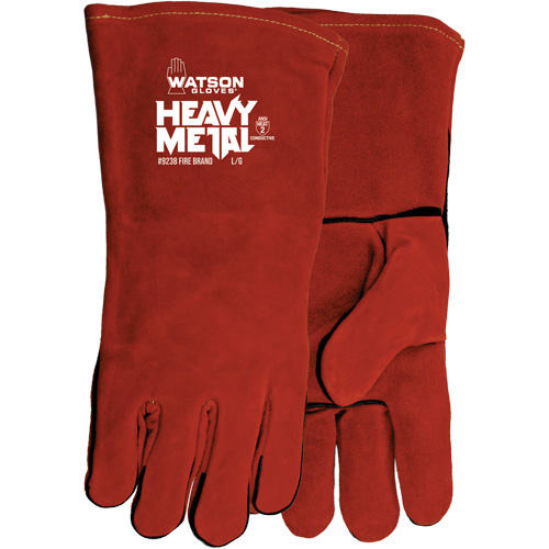 Watson Gloves 9238 Fire Brand Welding Gloves Fire Brand Welding Gloves, Split Cowhide, Size One Size - Pair