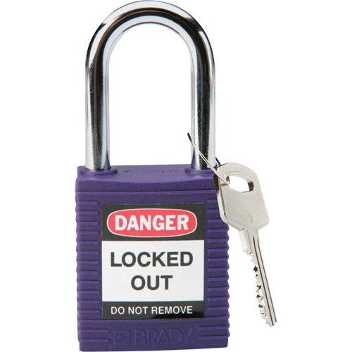 Brady 104919 Lockout Padlock Lockout Padlock, Safety Padlock, Keyed Alike, Nylon, 1-1/2" Width - Each