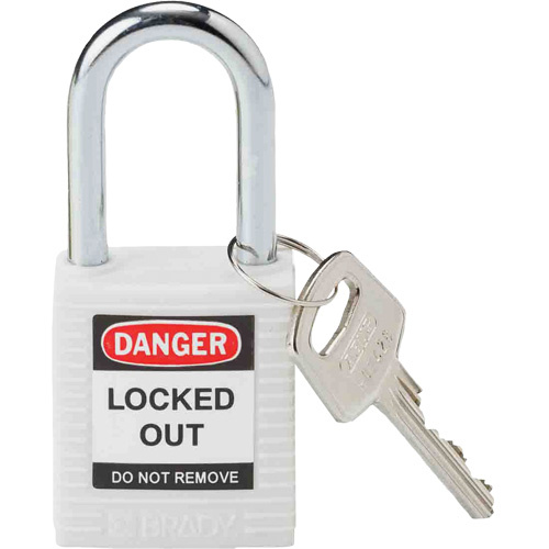 Brady 143123 Lockout Padlock, Safety Padlock, Keyed Different, Nylon, 1-1/2" Width-(Each)