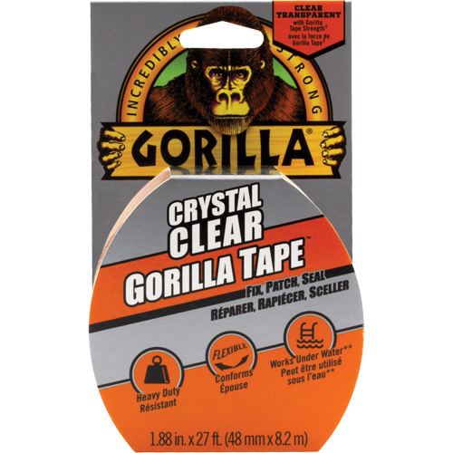 Gorilla 6127002 Crystal Clear Tape Crystal Clear Tape, 48 mm (1-7/8") x 8.3 m (27'), Clear - Roll