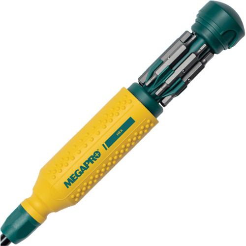 Megapro 151HX Original Hex 15-in-1 Multi-Bit Screwdriver, 8-37/50" L, Textured Handle-(Each)