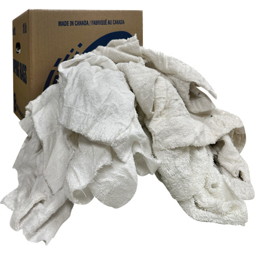 Rotex RD521-C10 Wiper Rags Box Wiper Rags Box, Terrycloth, White, 10 lbs. - Each