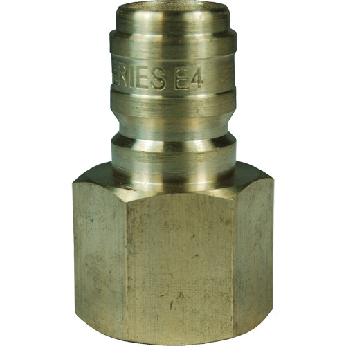 Dixon Group E6F6-B DQC E-Series Straight Through Interchange Plug, Brass, 3/4", Female NPTF, 1700 PSI-(Each)